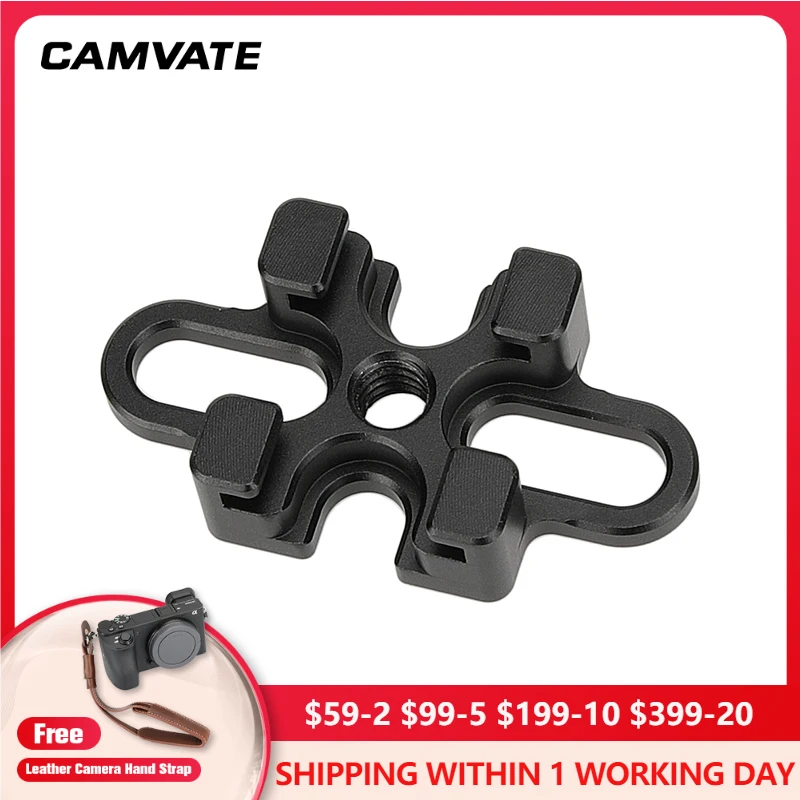

CAMVATE Aluminum AlloyTop Handle Seat Base With 1/4"-20 Mounting Points & Shoe Mount For Camera Cage Rig Photography Accessories