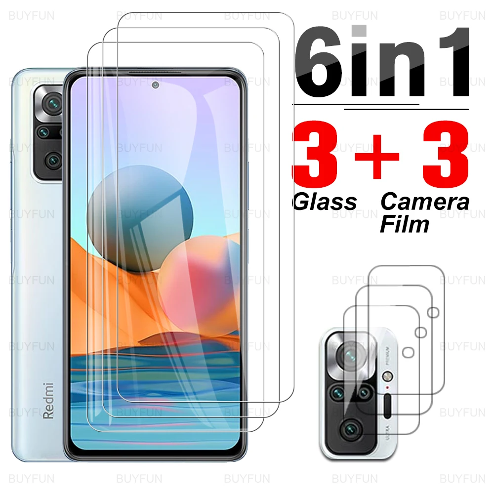 

6 в 1 для Xiaomi Redmi 10 Pro объектив + защита экрана пленка из закаленного стекла Note 11T 5G 11S 11 Pro 10S 9T 9 Pro Max 8T 8 Pro 7 Pro