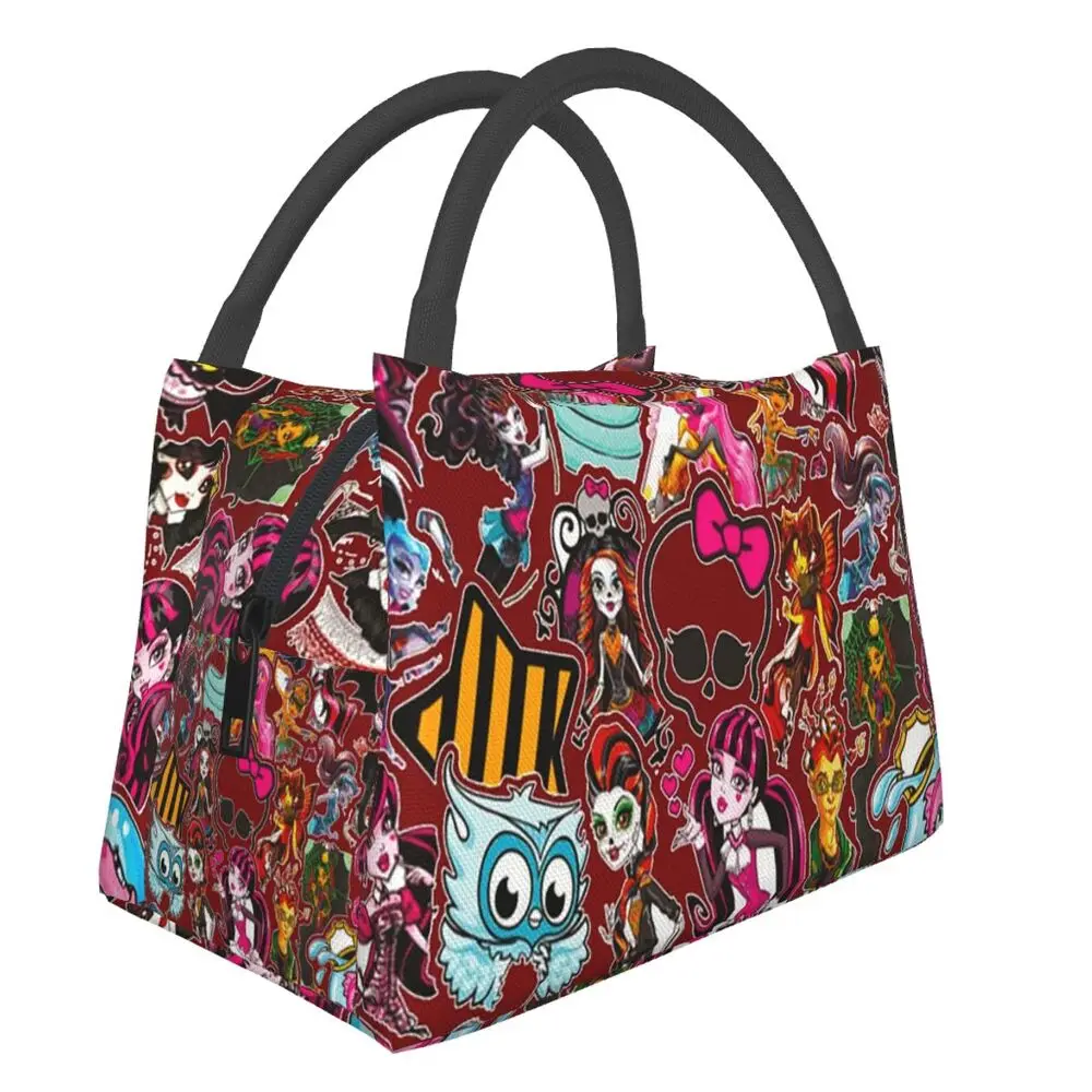

Custom Draculaura Lunch Bags Men Women Cooler Warm Insulated Lunch Boxes for Work Pinic or Travel Fruit Fresh Storage Bag