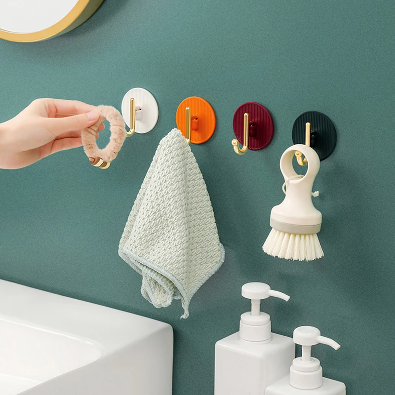 

Multi-color Self-adhesive Hooks Convenient Practical Traceless Hooks Punch-free Wall Hooks Durable Light Luxury Household Items