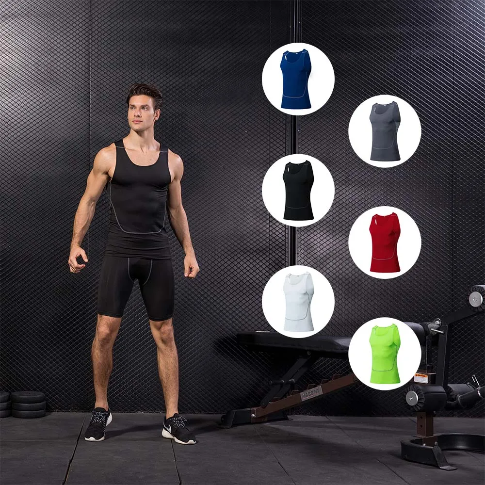 

Quickly Dry Fitness Vest Gym Muscle Bodybuilding Streetwear Sleeveless Workout Casual Fitness Compression Sport T-Shirt for Man