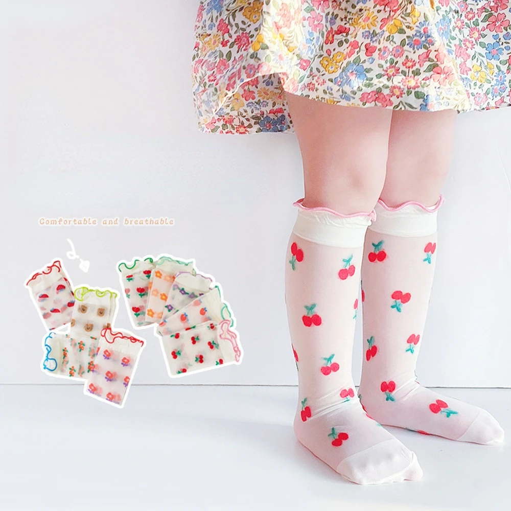 

Baby Girls Socks Summer Candy Color 3+ Girls' Mesh Stockings Toddler In Tube Socks Knee High Fishnet Socks Kid Hollow Out Sock