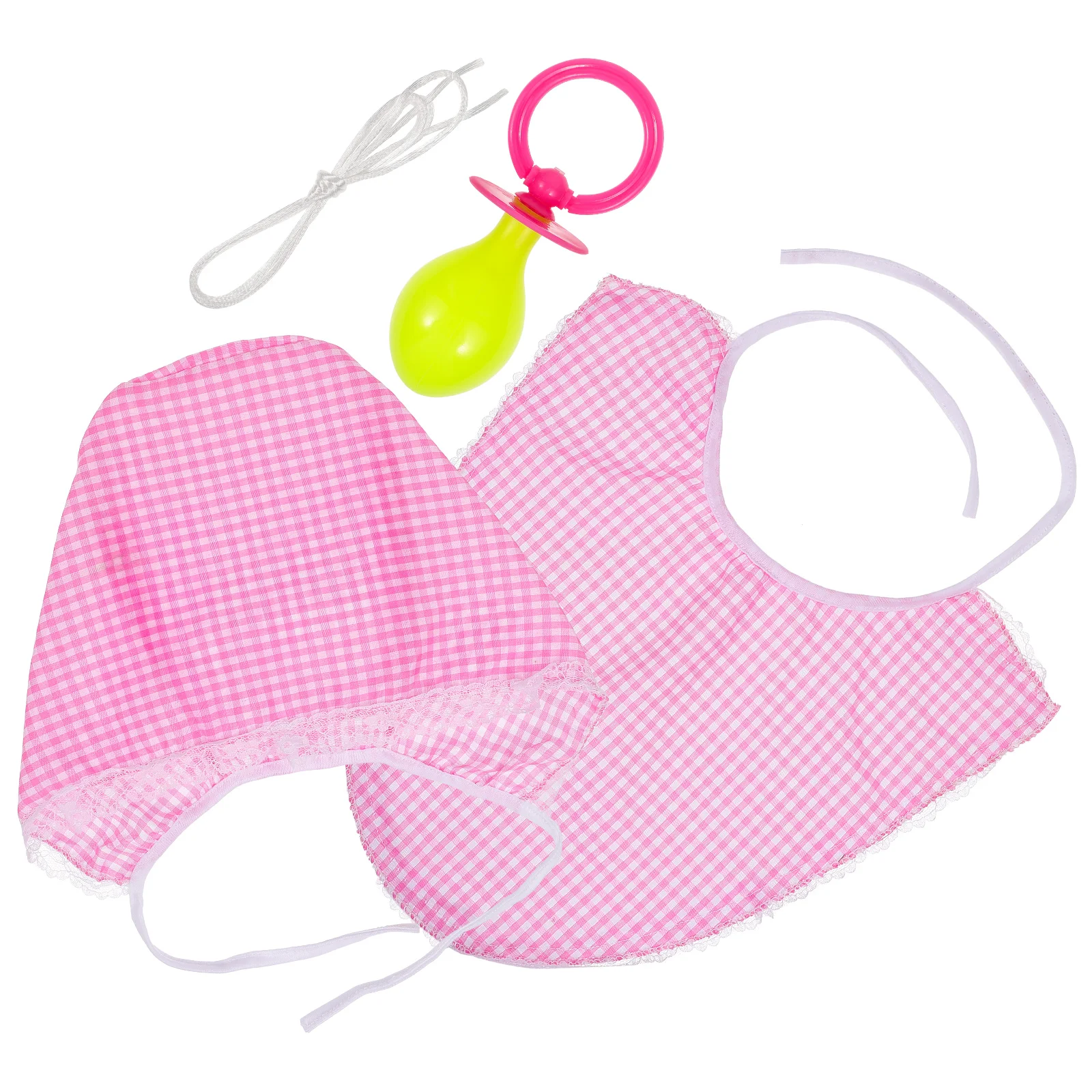 

3 Pcs Baby Pacifier Bib Hat Set Adult Dress Adults Baby Set Babies Fancy Dress Costumes Outfits