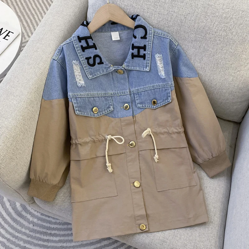 

Kids Windbreak Jacket for Girls Trench Coats Spring Autumn Outfits Children Clothes for Teenagers Costumes 4 6 7 8 9 10 12 Years