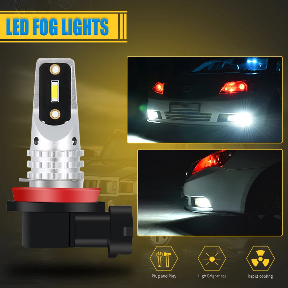 2x H11 H8 светодиодные противотуманные фары Canbus H16 H9 автомобильная лампа Диодная 12 В