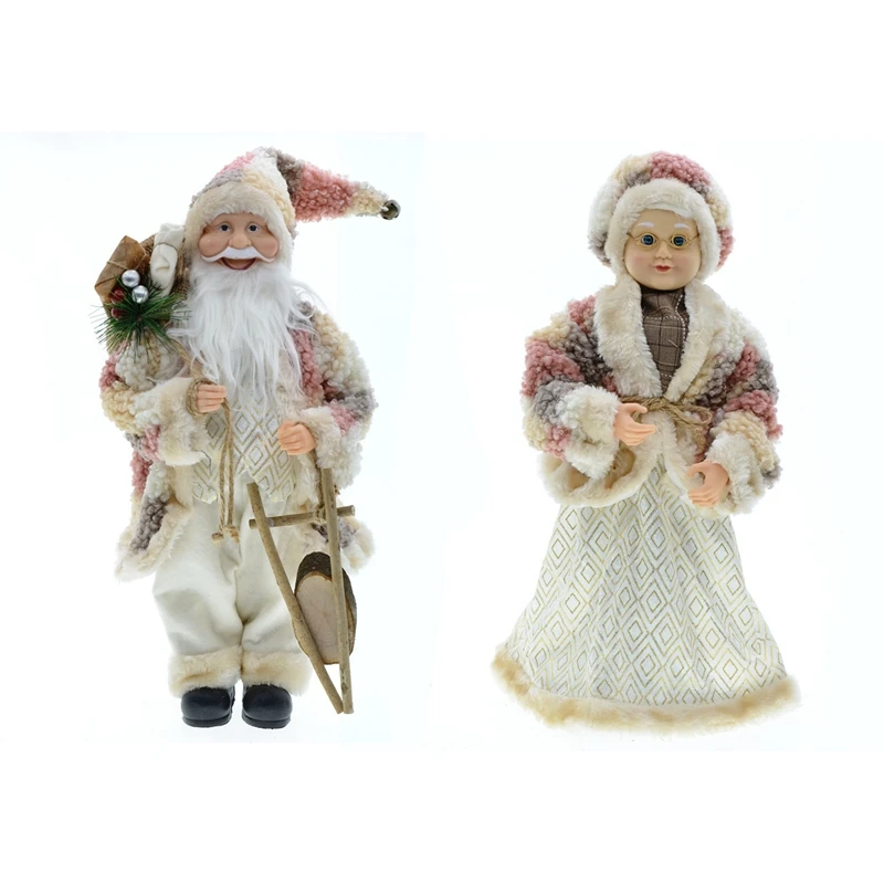 

Новогодние и Рождественские елочные украшения 45 см, большая подставка, искусственная плюшевая кукла, игрушки, подарок, Декор для дома, Рожде...