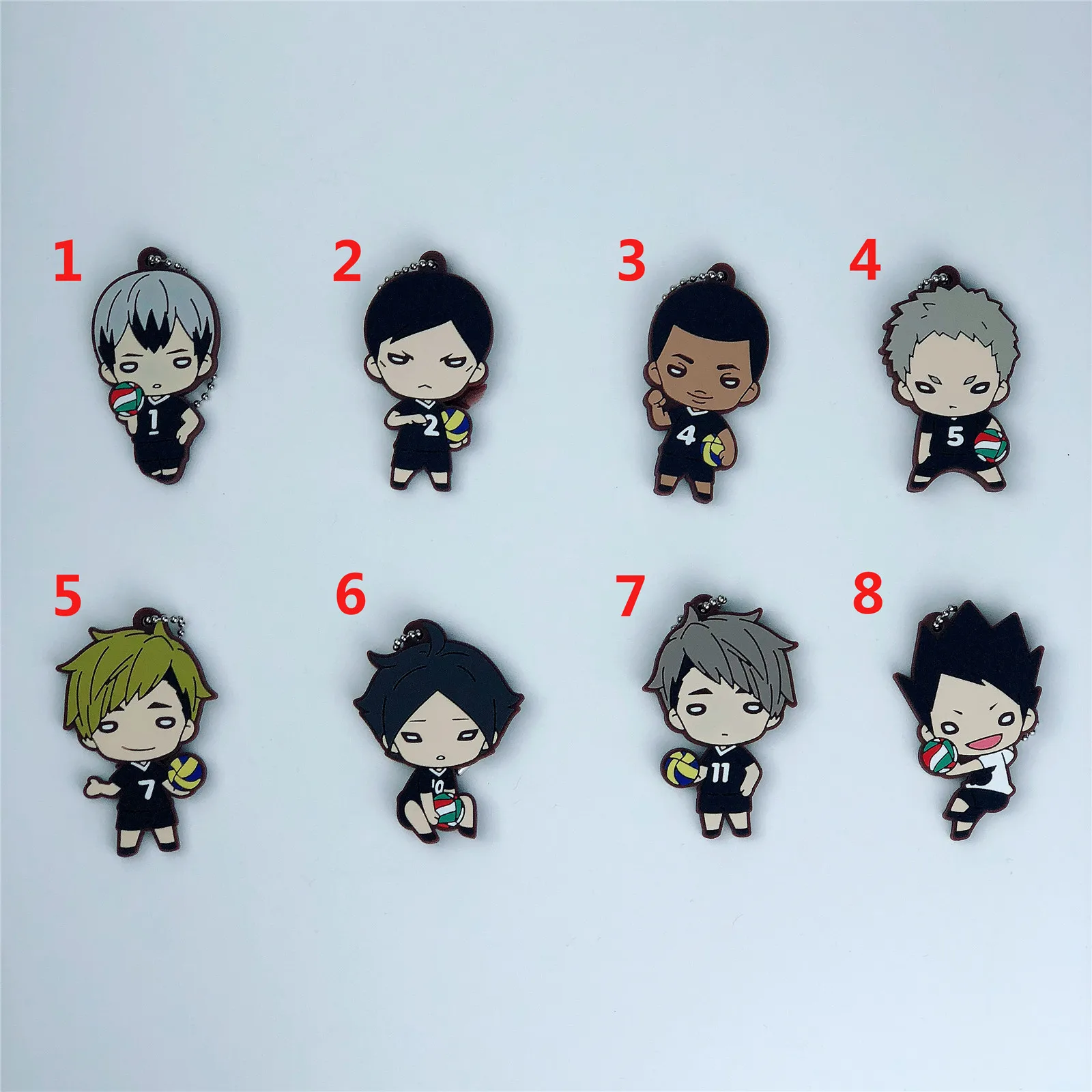 

Haikyuu!! Anime Rubber Keychain Key Ring Race Straps Cosplay
