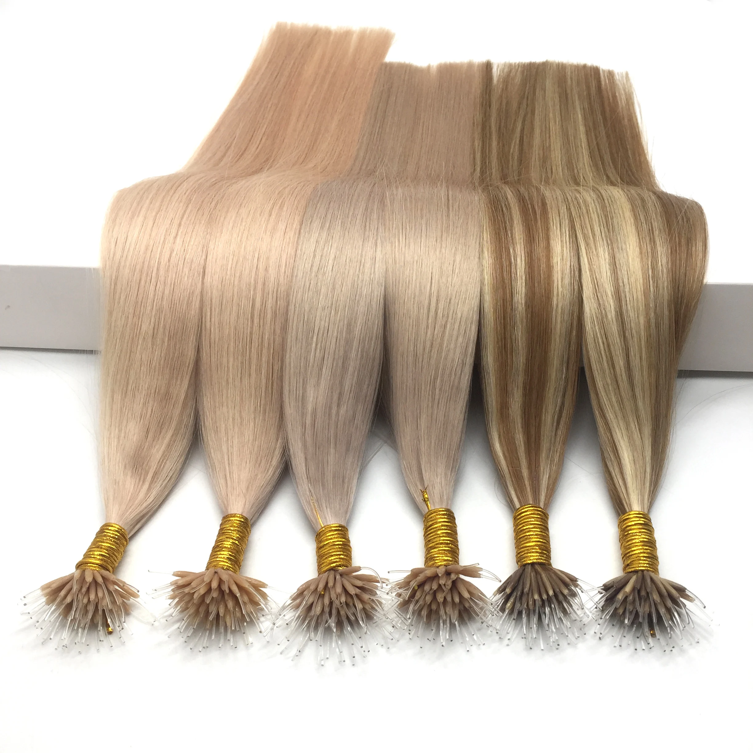 

wholesale best quality double drawn 8-30 inch 0.6g/0.8g/1g/strand russian nano ring hair extensions with good price