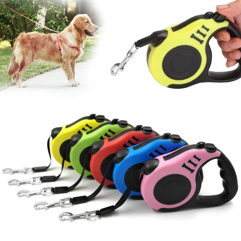 

5m Durable Leash Automatic Retractable Nylon Cat Lead Extension Puppy Walking Running Lead Roulette For Dogs 2021 New
