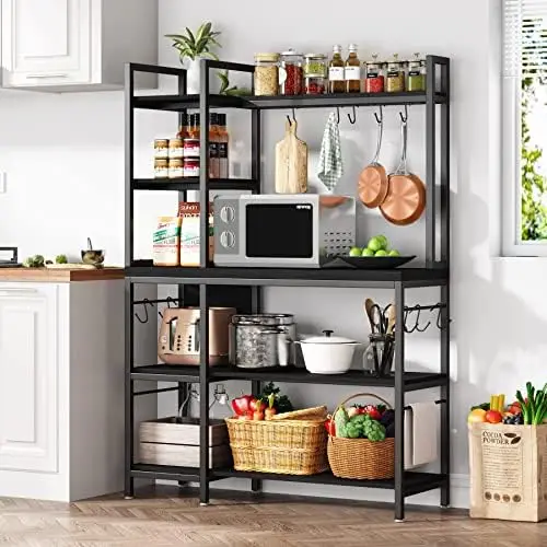 

Bakers with Storage for Kitchen 43 Inch Wide Large Kitchen Racks Shelves, 5-Tier Tall Kitchen Bakers Utility Kitchen Shelves O