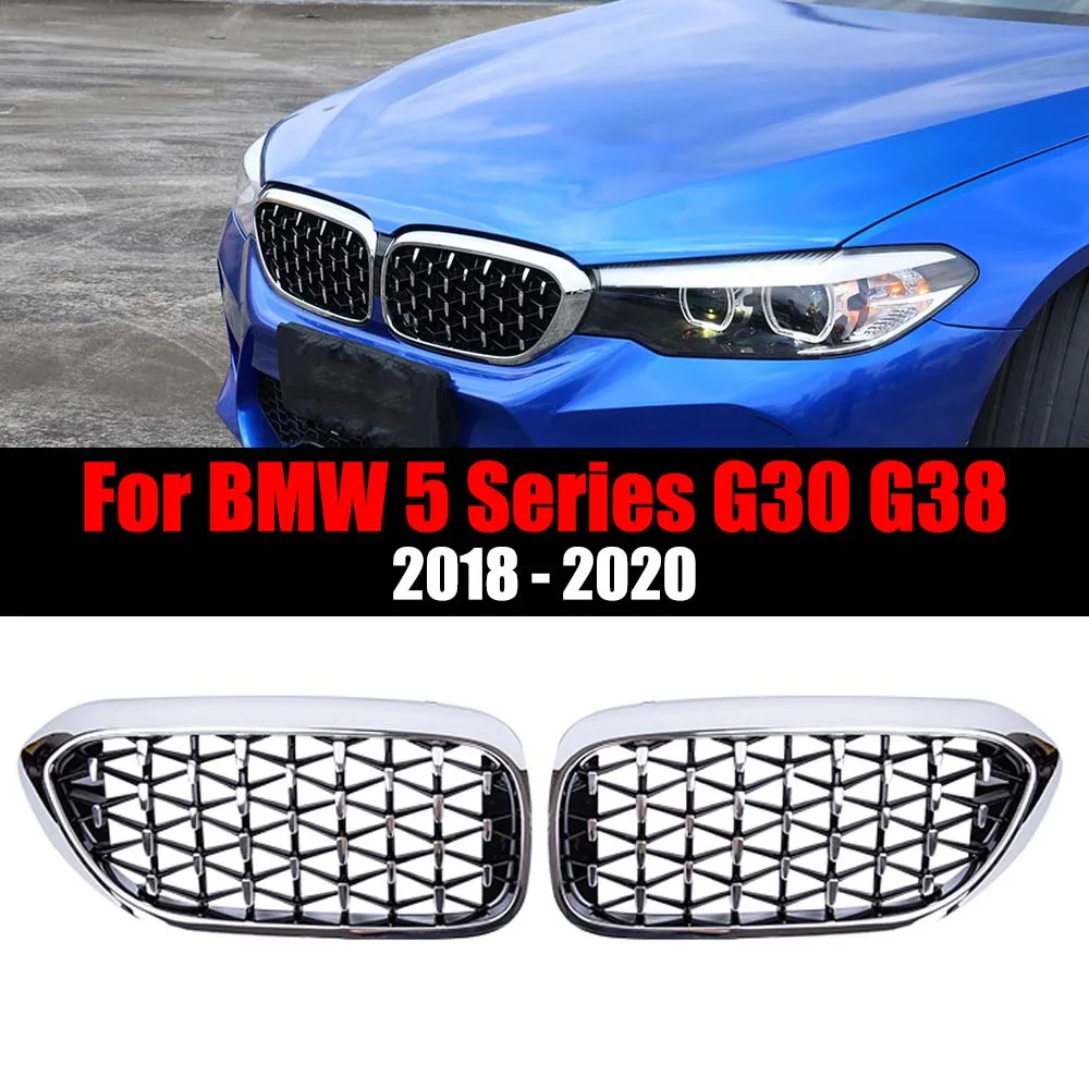 

Автомобильные грили, передняя решетка радиатора, Алмазный звездный стиль для BMW 5 серии G30 G31 G38 520i 530i 540i 2018-2019, автомобильные аксессуары