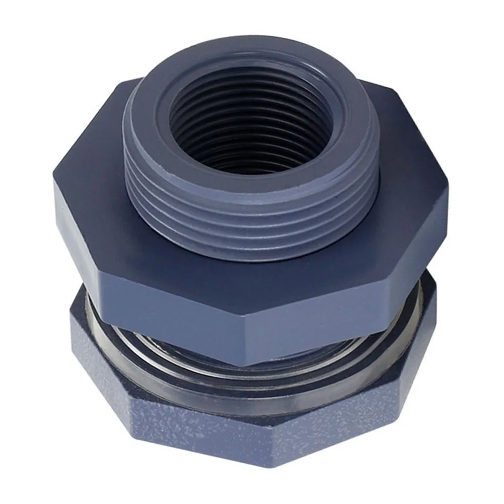 Adapter Bulkhead Fitting 1 Pcs 6 Minutes/1\"/1.2\"/1.5\"/2\" Internal Thread Joint PVC Plastic With 4mm Seal Gasket