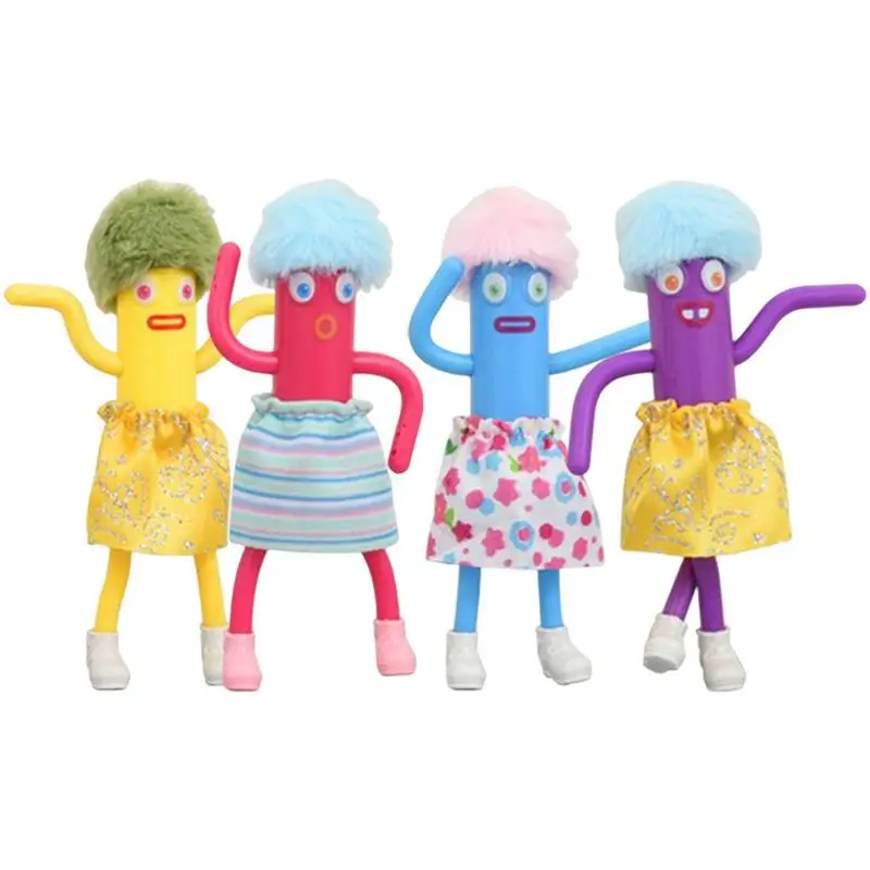 

Anime Action Doll 4 Pcs Dancing Cartoon Character Sausage Man Action Figure Toy Play Set For Kids Decoration Collection