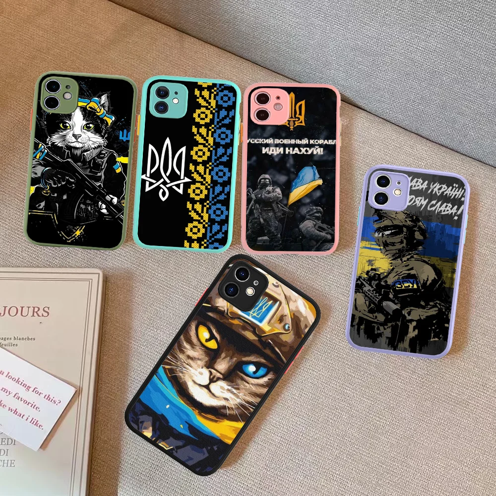 Чехол для телефона U-Ukraine с флагом F iPhone 14 11 12 13 Mini Pro Max 8 7 Plus X XR XS MAX полупрозрачный