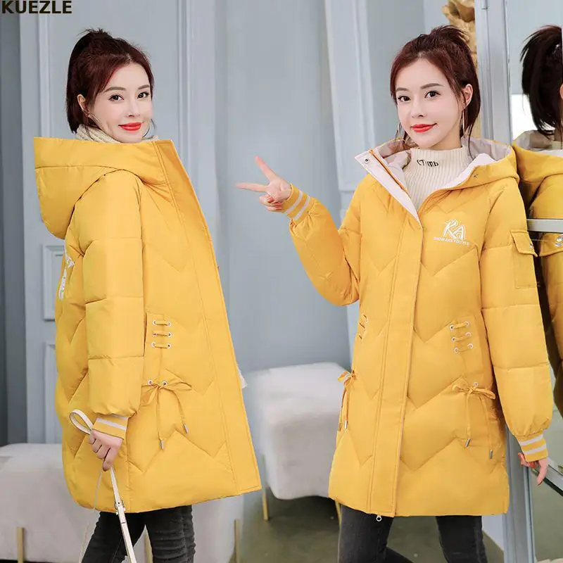 

Parkas Coats Print Women Winter Parkas Jacket Long Fashion Warm Coats Hooded Thicken Parkas Outerwear 3XL Padded Clothes Ladies