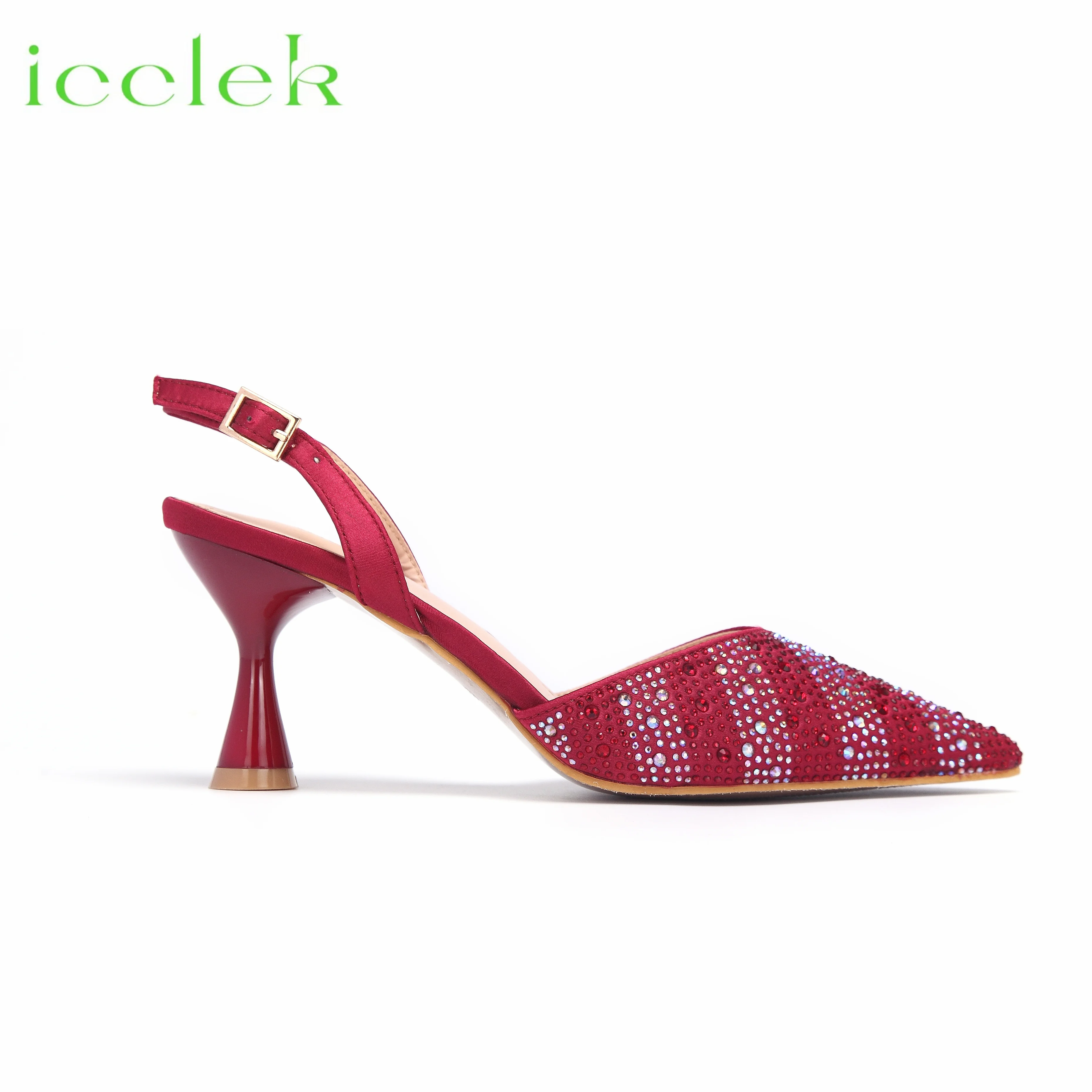 Новое поступление 2024 Винный Цвет зрелый дизайн заостренный носок Дамская обувь