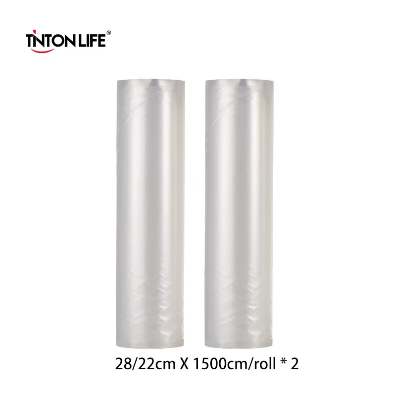 

TINTON LIFE Kitchen Food Vacuum Roll Bag Longer 22cm*1500cm 2 Rolls and 28cm*1500cm 2 Rolls For Vacuum Sealer Food Fresh Keeping