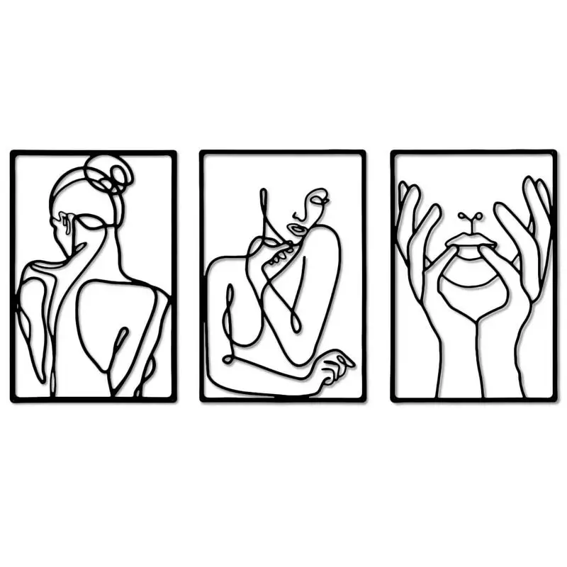 

Абстрактная Женская стена 3 предмета металлическая Минималистичная абстрактная женщина стена искусство металлическая Минималистичная ст...