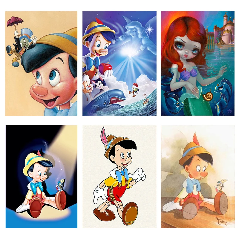 

Disney Cartoon Movie Pinocchio DIY 5D Diamond Painting Cross Stitch Embroidery Full Dill Mosaic Wall Decor Birthday Gift ll190