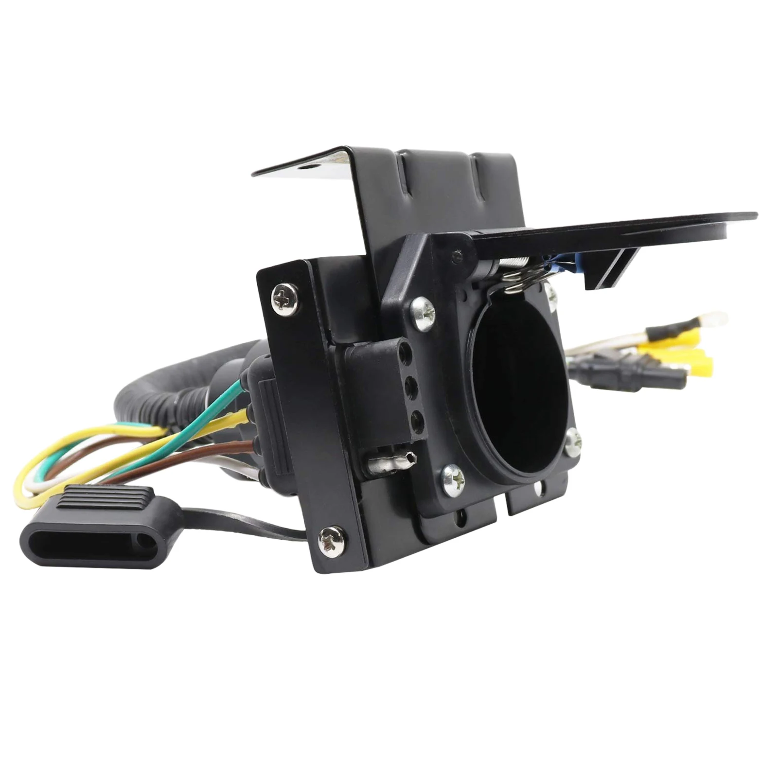 

4 Way Flat to 7 Way RV Blade Style Trailer Truck Wiring Adapter Connector Kit Light Plug Set Convenient Replace