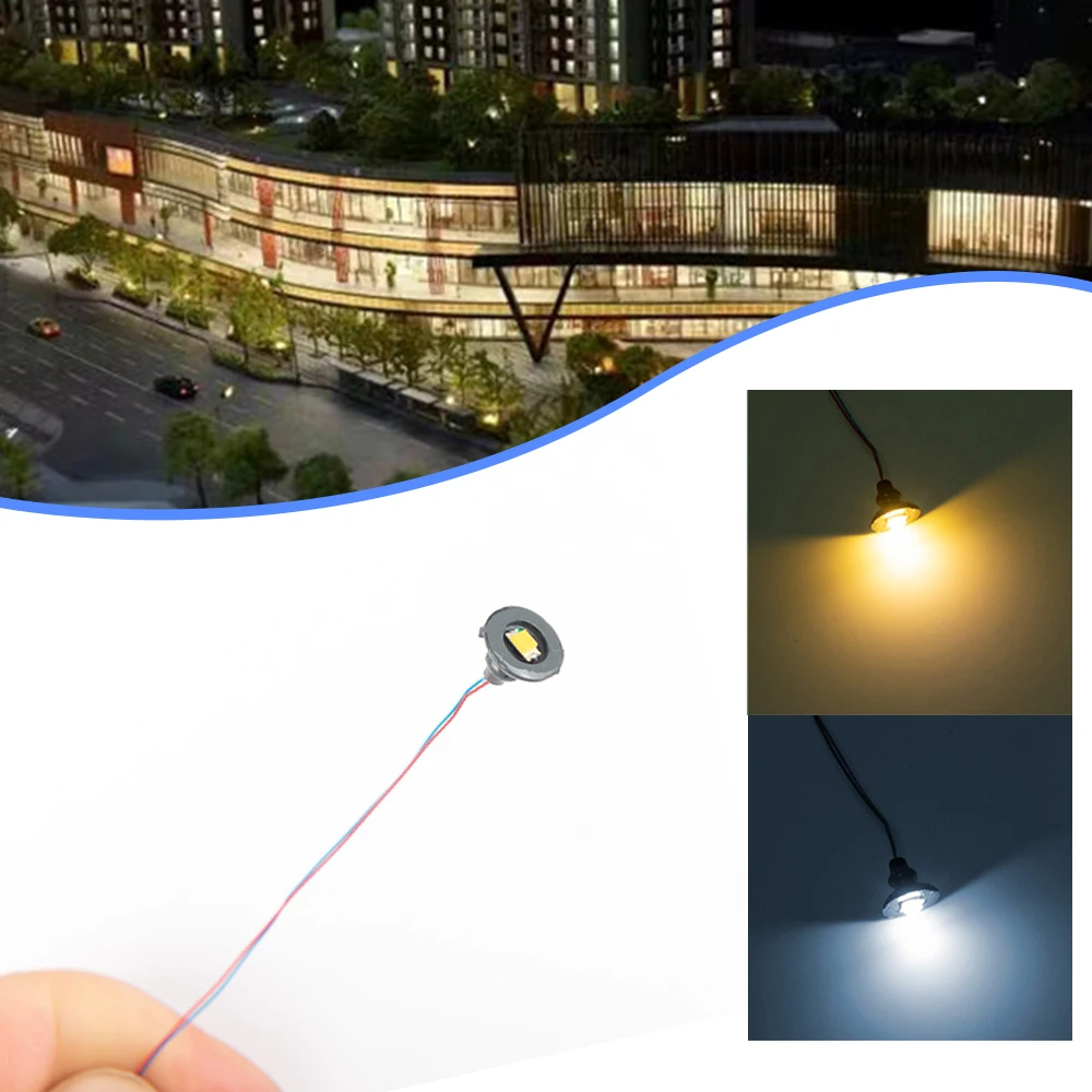 

50Pcs/Pack 1:87 HO OO Scale SMD LED Ceiling Lamps Model Wall Lamp Posts with Resistors Railroads Street Layout Light 3V 30cm