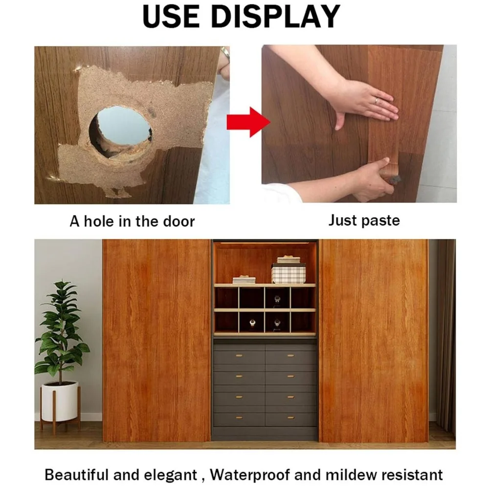 2 x 15 футов ремонт с эффектом древесины клейкая имитация лента для ремонта царапин