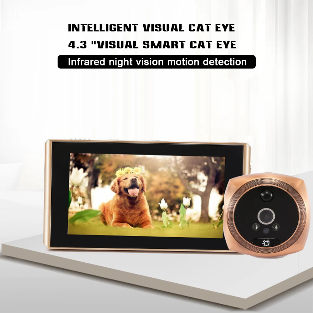 

Doorbells Door Peephole Motion Detection Video Camera 4.3" Monitor Digital Ring Safety Door Viewers Doorbells DJA88