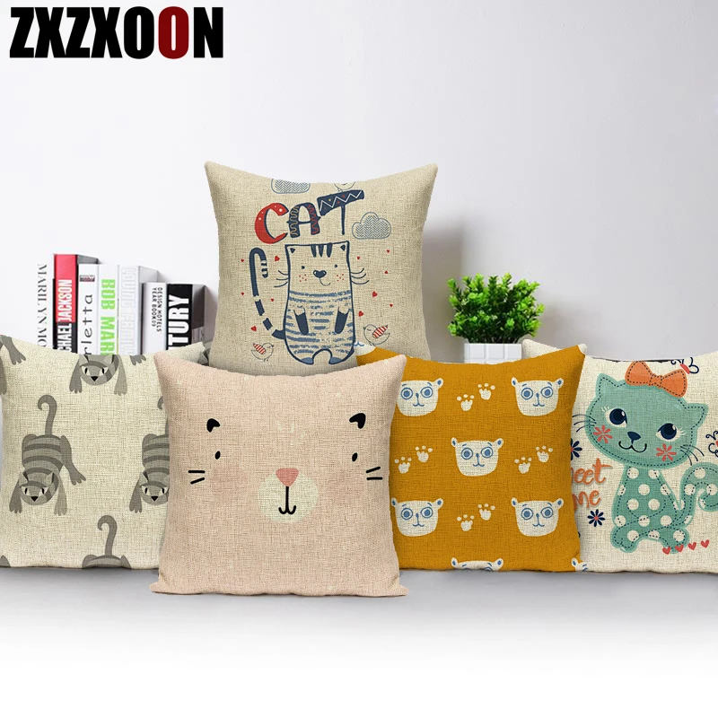 

Декоративный чехол для дивана с изображением животных, кошек, мяуков, домашний декор, декоративные подушки для дивана, наволочка для подушк...