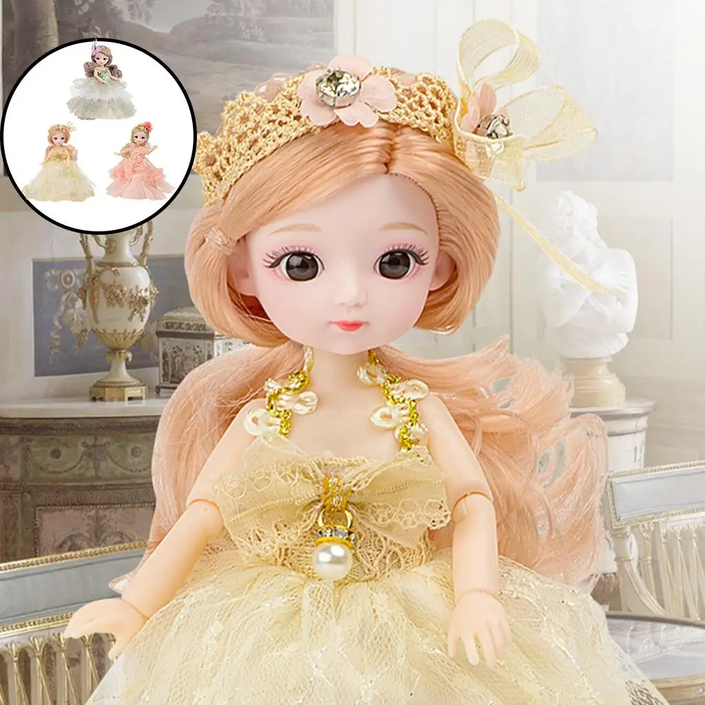 

20cm Doll, 1/8 Ball Dolls, 13 Board Dolls Flexible Dolls, Diy Play Doll with Princess Dress And Shoes