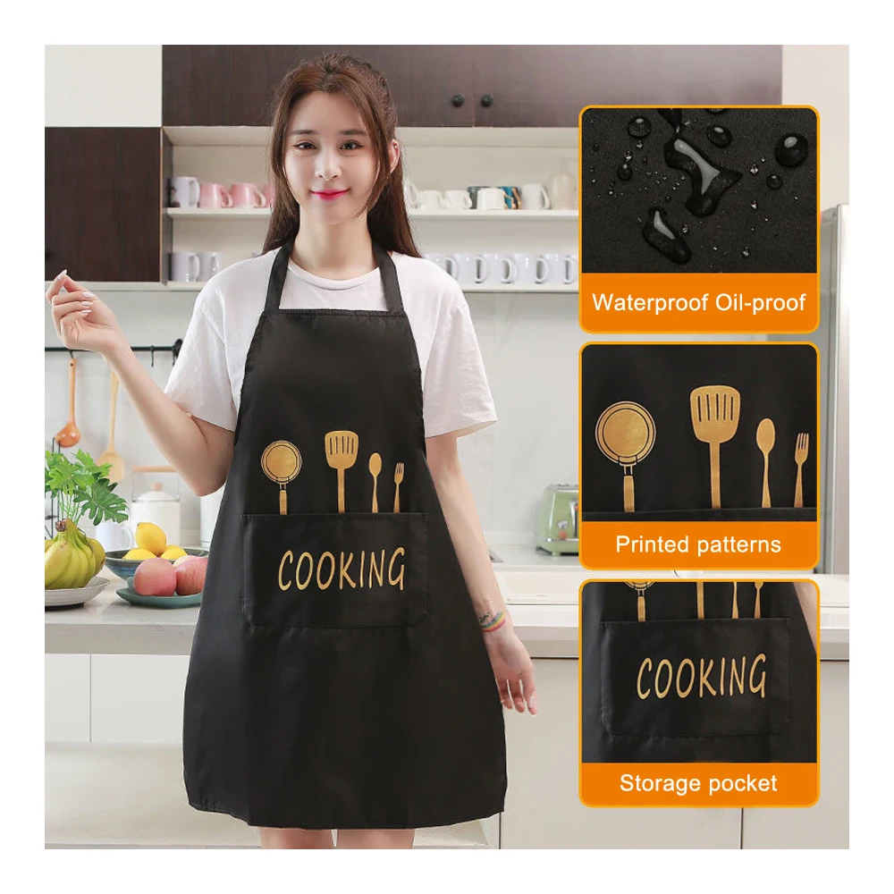 

Apron Useful Things Kitchen Women Restaurant Household Goods Waterproof Cleaning Cooking Barbecue Utensils Gowns To Work Baking