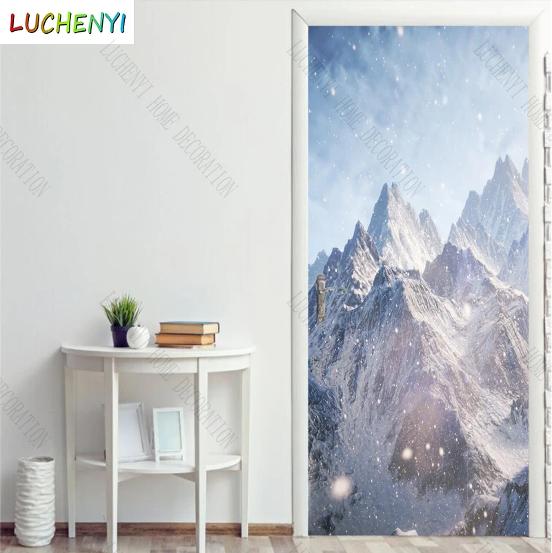 

Обои для стен, белый снег, горы, снег, красивый пейзаж, дверная наклейка, фотообои, украшение для дома