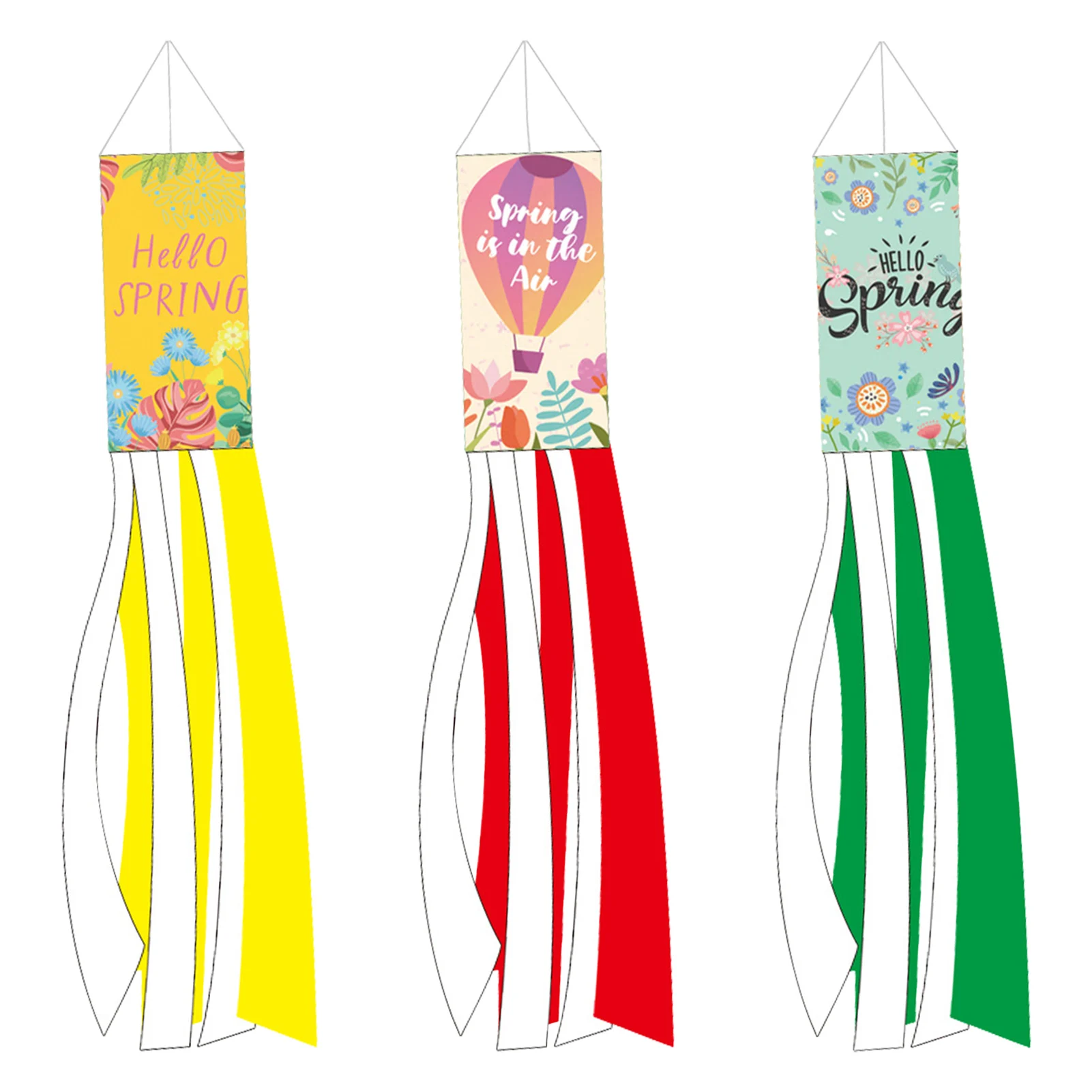 

Spring Windsock Flowers Plants Spring Is In The Air Colorful Flowers Cute Wind Sock Farmhouse Flower Hangings Decoration For