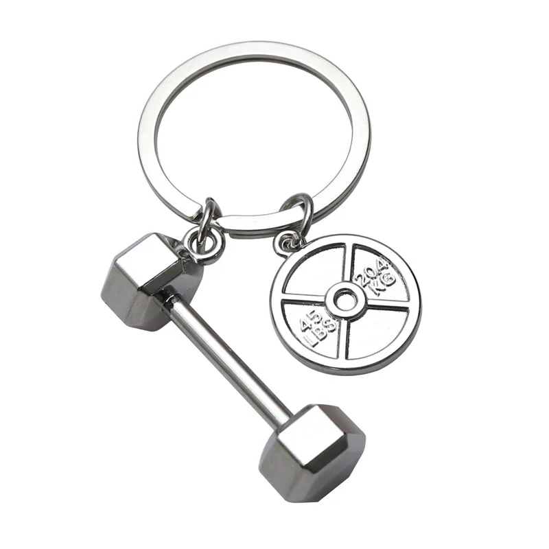 Hot Sports Barbell Dumbbell Keychain Pendant  Weight Gym Weightlifting Key Chain Keyring Fitness Coach Gifts images - 6