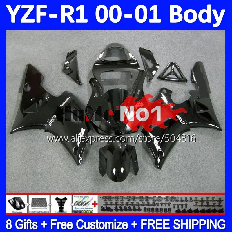 

Корпус для YAMAHA YZF-R1 YZF R1 R 1 1000 CC 1000CC YZFR1 00 01 161MC.1 YZF1000 00-01 YZF-1000 2000 2001 обтекатель глянцевый черный