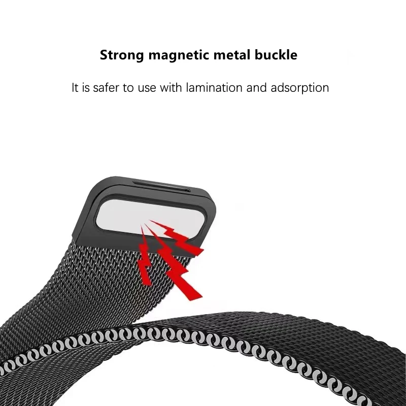 Magnetic loop For Mibro Watch Lite2 A1 X1 Smart Watch Accessories Stainless Steel Bracelet For Mibro T1 GS C2 Lite Metal Strap