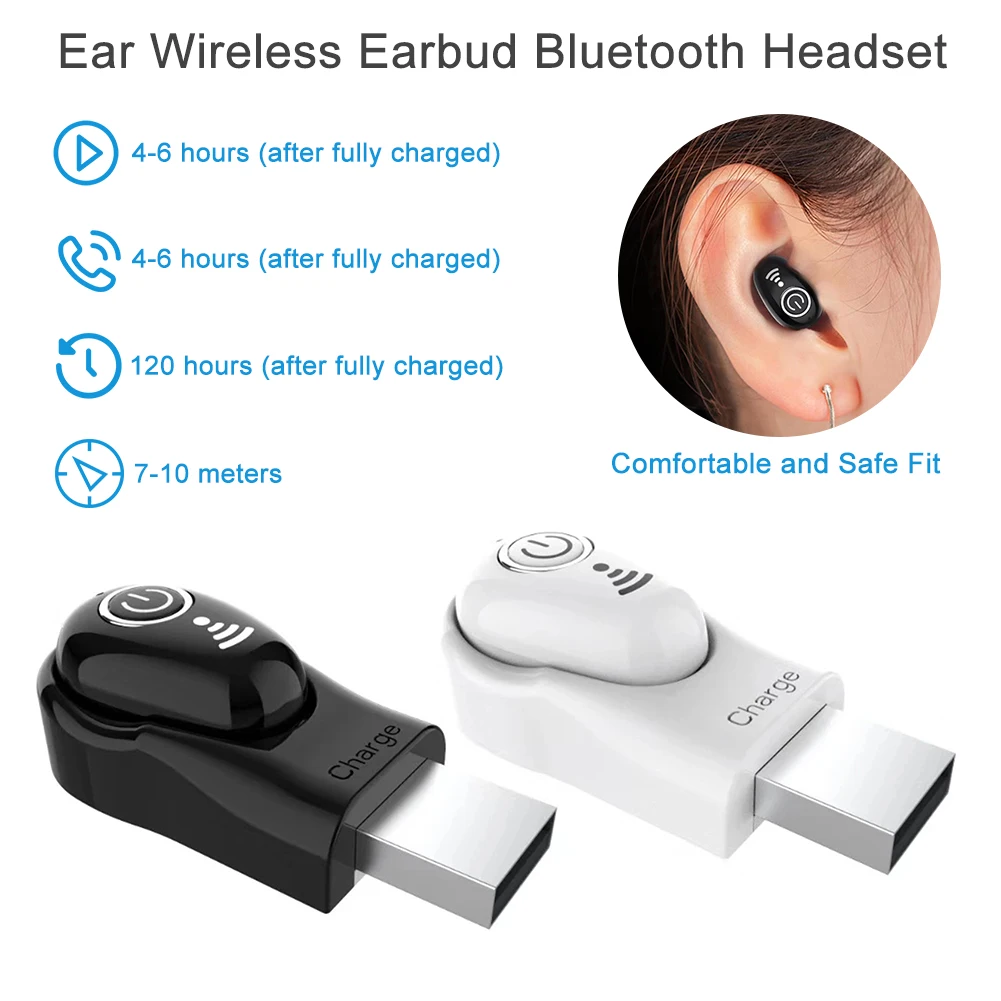 

S650 Mini Bluetooth5.0 Earphone Wireless In-Ear Invisible Earbuds Handsfree Headset Stereo With Mic For IPhone 11 HuaweiP40