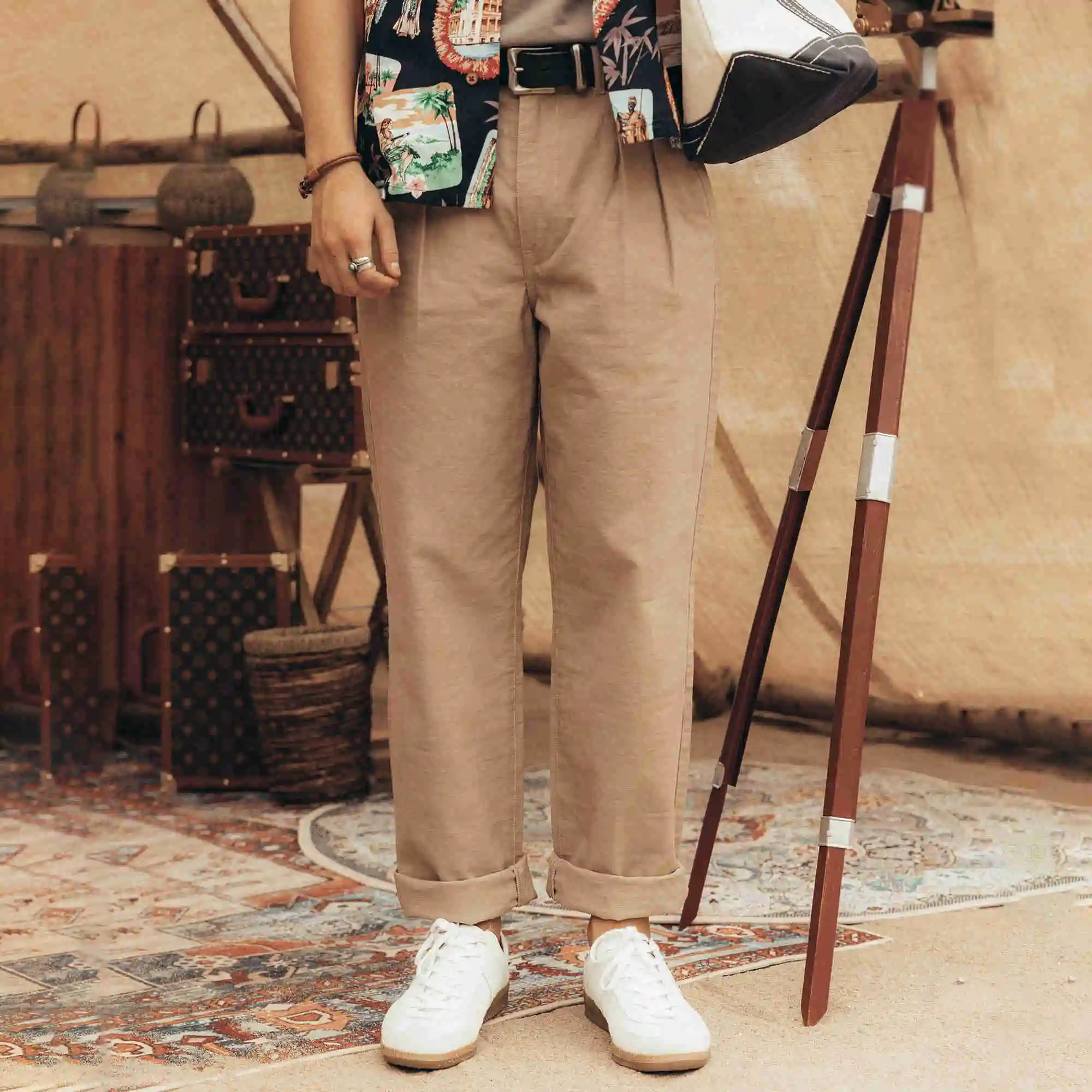 

CK-0018 RedTornado Unisex One Washed Vintage Herringbone Cotton Casual Durable Super Top Quality High Waist YKK Officer Pants