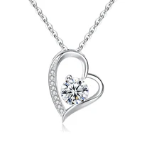 s925 heart necklace for women zircon pendant light luxury 2022 fashion charm rhinestone girlfriend birthday gift wedding jewelry