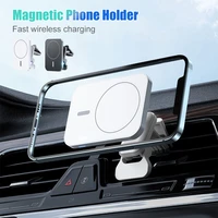 30w magnetic wireless chargers car air vent stand phone holder fast charging station for magsafe iphone 12 13 macsafe qi charger