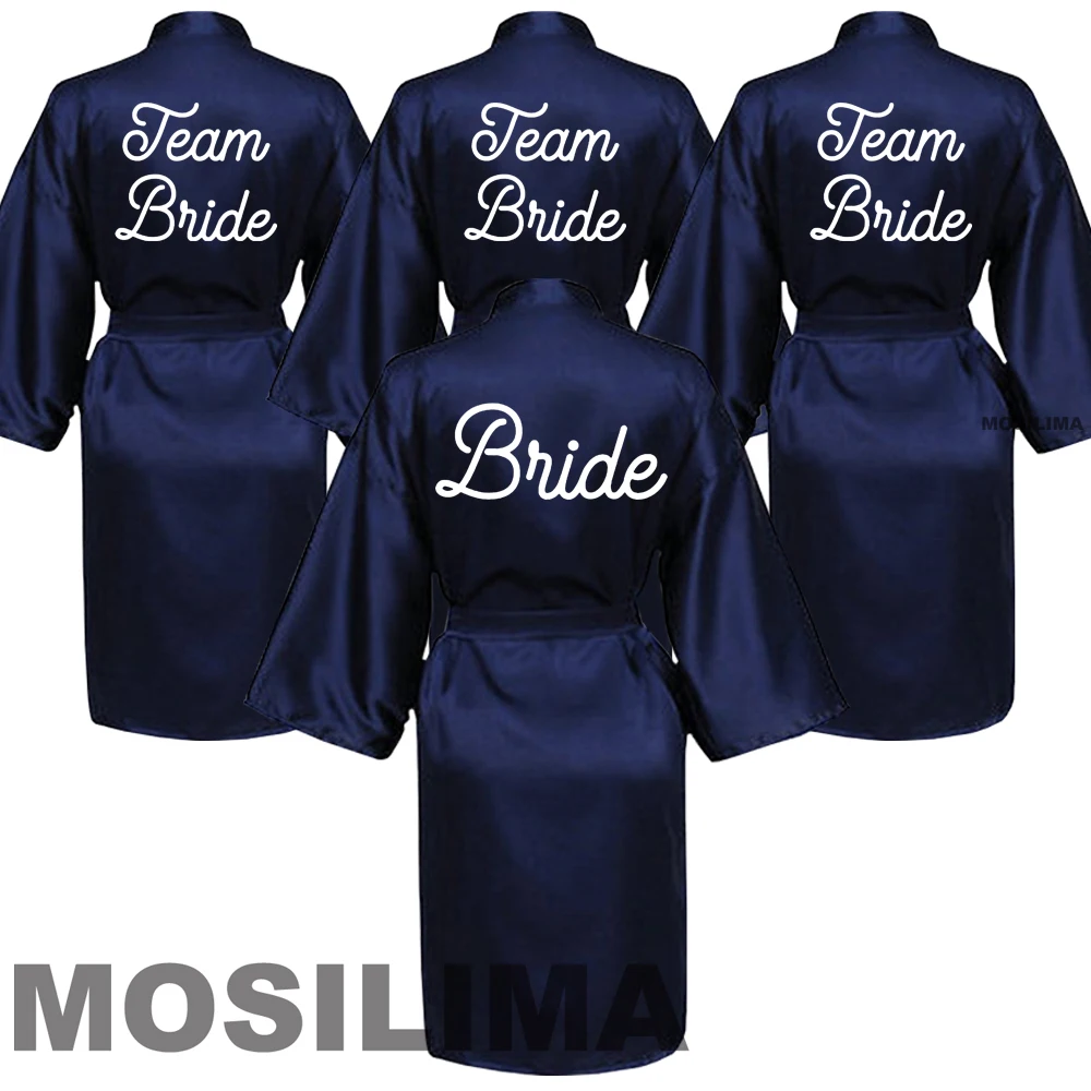 

Wedding Party Team Bride Robe Kimono Satin Pajamas Bridesmaid Bathrobe SP204