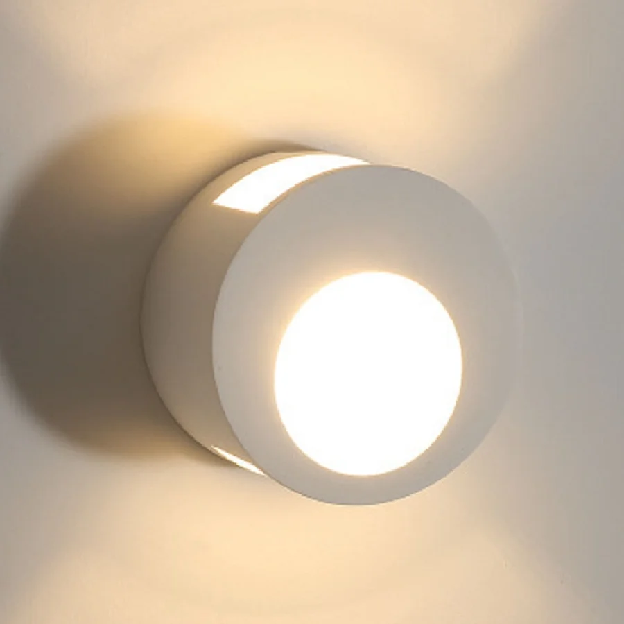 

LukLoy Modern Sconce Lighting For Bedroom Home Indoor Wall LED Light White Round Wall Sconce European Corridor Aisle Wall Lamp