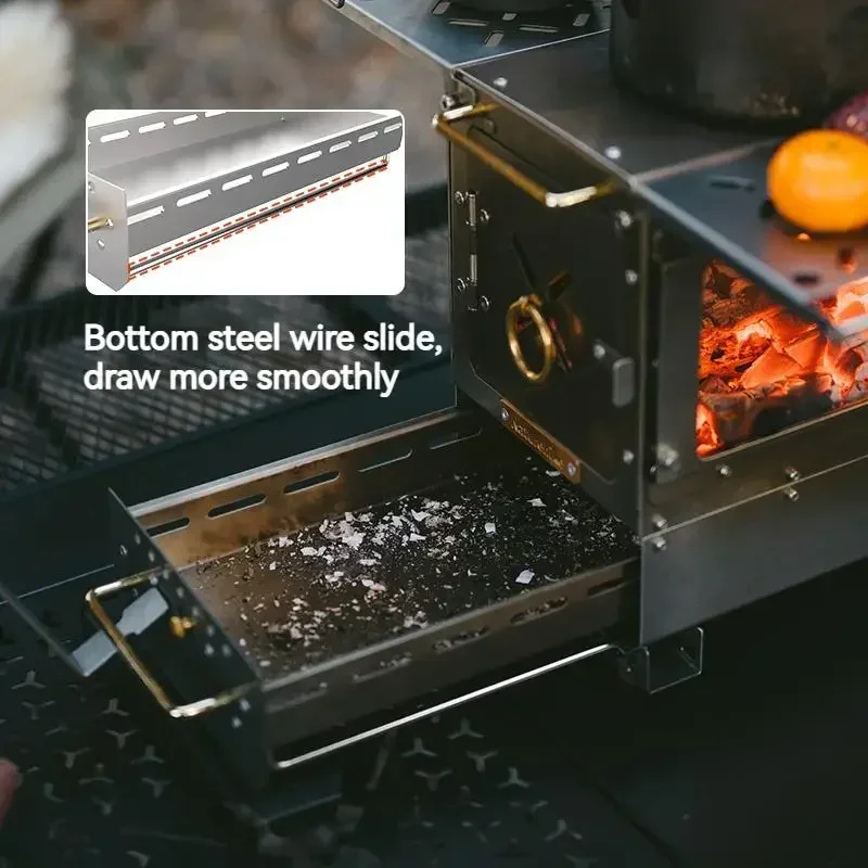 Naturehike уличная печь для подогрева дров портативная нержавеющая сталь двойные