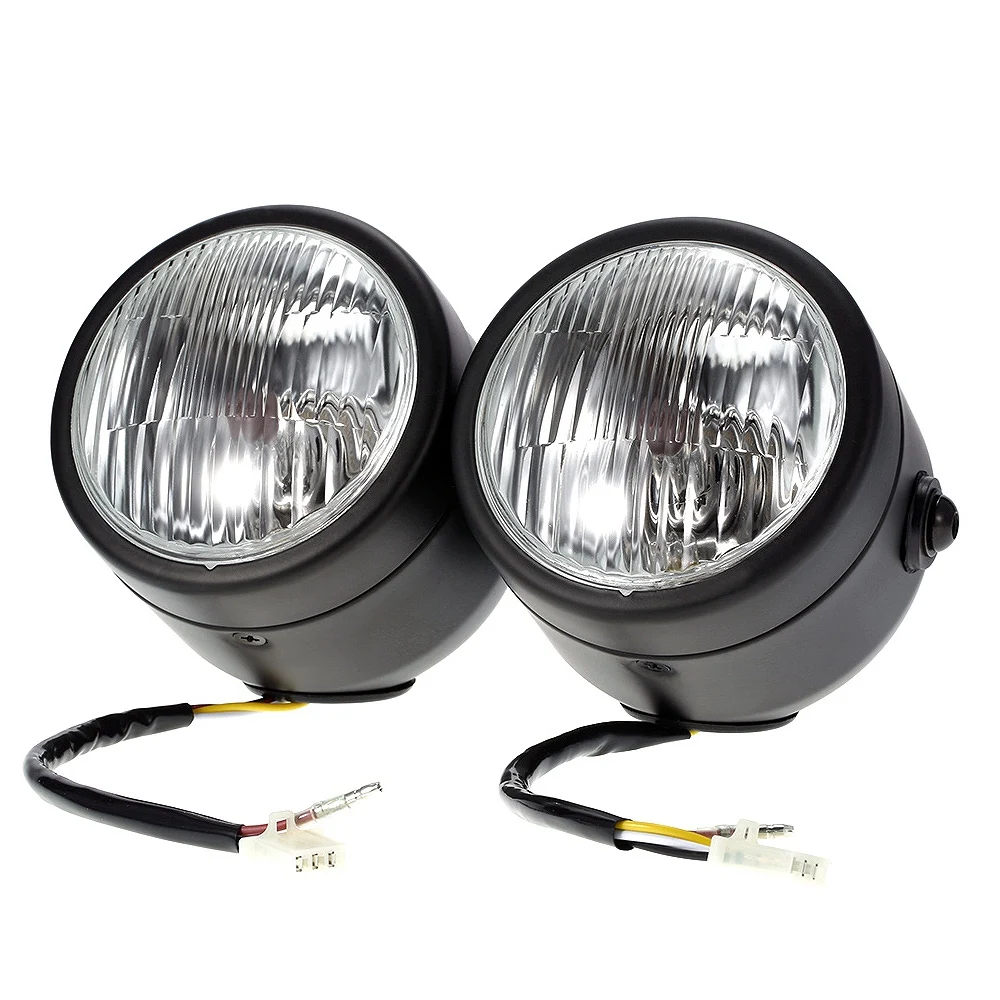 Модифицированные мотоциклетные фары ретро Prince круглые с двойными глазами и