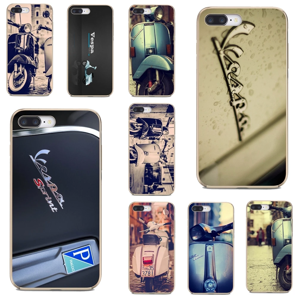 TPU Bag Case Blue Vespa 7 Italian pedal motorcycle For Xiaomi Pocophone iPod Touch 6 5 F1 For Samsung Galaxy Grand Core Prime