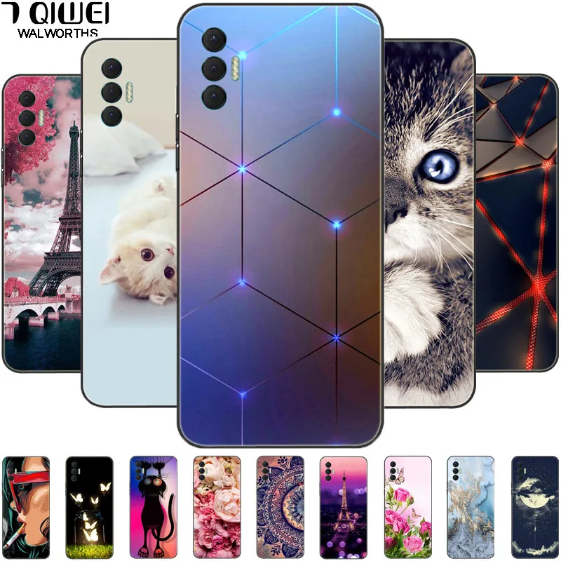 Для Tecno Spark 8P чехол силиконовый мягкий ТПУ Черный с картинкой из сериала Teen Wolf для