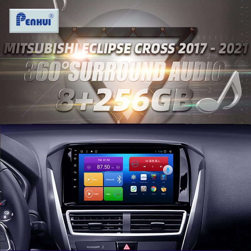 

Мультимедийная магнитола для Mitsubishi Eclipse Cross, мультимедийный видеоплеер с GPS-Навигатором, Android 2017, типоразмер 2 din