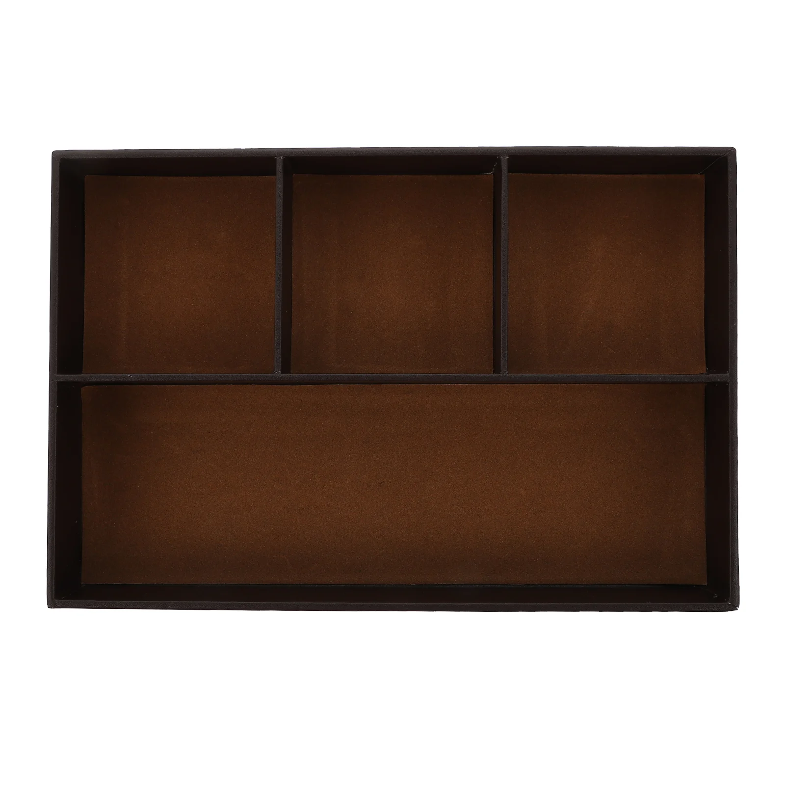 

1Pc Leather Keys Desktop Storage Box Separate Storage Tray for Sundries