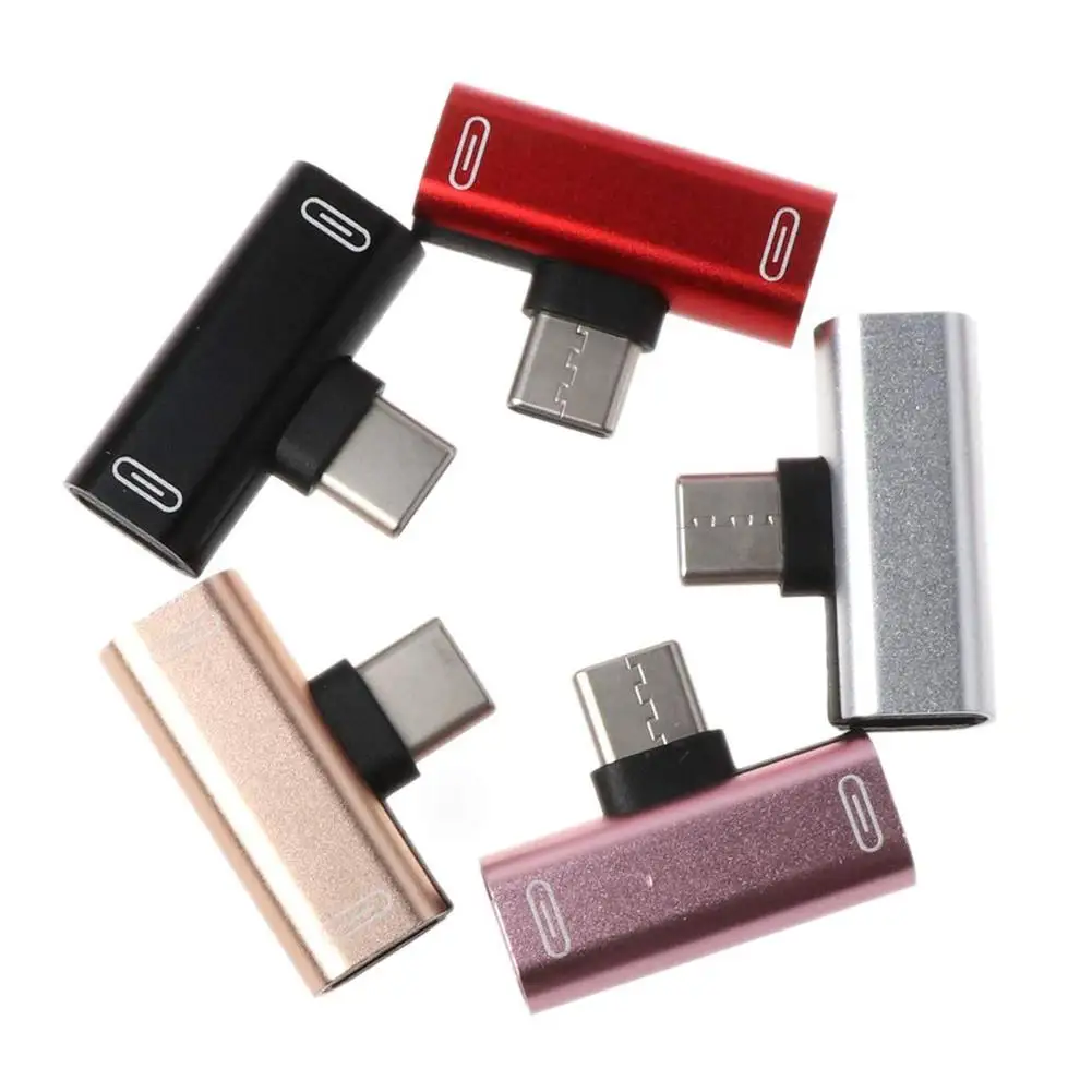 Разветвитель для наушников 2 в 1 USB Тип C папа-двойной тип мама адаптер зарядного