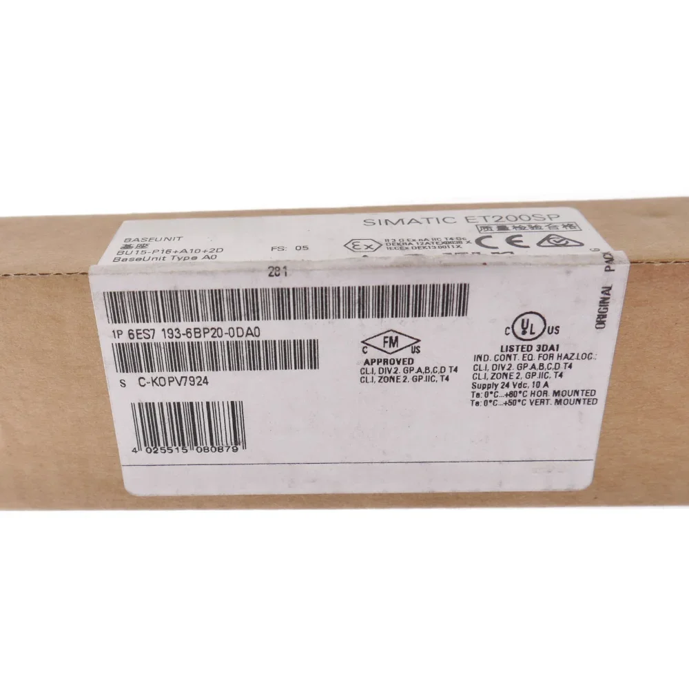 SIMATIC ET 200SP 6ES7 193-6BP20-0DA0 6ES7193-6BP20-0DA0 Модуль ПЛК