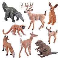 woodland animals figures small sized wilderness animals figurines toys cupcake topper miniature animal playset learning toys for